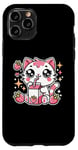 iPhone 11 Pro Funny Cat Kawaii Strawberry Milk Cartoon Anime For Women Case