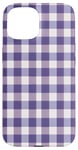 iPhone 15 Purple White Checkered Plaid Flannel Gingham Pattern Checker Case