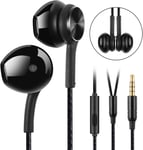 Écouteurs Filaire Intra-Auriculaires Magnétiques de Sport,Ergonomique Stéréo avec Microphone,Anti-Bruit Casque,Haute Définition,Jack 3.5mm pour Samsung,LG,Xiaomi,Sony,Huawei etc - Noir(Q927)