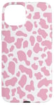 iPhone 15 Plus pink cow print pattren - flower pink Cow Pattern man women Case