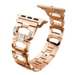 Rhinestone Metallarmband Apple Watch SE 44mm Rose Guld