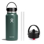 Hydro Flask Wide Mouth Flex Cap + Straw Cap, 946 ml (32oz), Fir