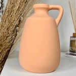 Terracotta Bottle Vase With Handle 20cm Roman Style Ceramic Flower Bud Stem Pot