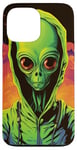 Coque pour iPhone 13 Pro Max Tête d'extraterrestre verte mignonne visage OVNI || Alien