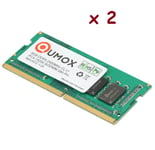 2x QUMOX 8Go DDR4 2400 2400MHz PC4-19200 PC-19200 (260 PIN) SODIMM mémoire 8GB pour ordinateur portable (PAS compatible ordinateur de bureau)