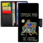 Coque Samsung S7 Edge porte cartes j'peux pas je geek jeux video texte je case jpeux bd play drole gamer humoristique console galaxy