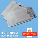 10x Rfid Blocking Sleeve Credit Card Protector Bank Card Holder For Wallets Uk