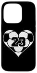 iPhone 14 Pro Soccer Number 23 Jersey Funny Soccer Heart Game Day Case