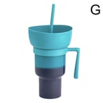 Stadium Tumbler Popcorn Cup Snack Cup Multifunktionell Cup 1000ml blue+black 1L