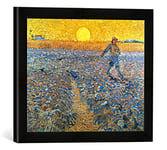 Kunst für Alle 'Encadré Image de Vincent Van Gogh Sämann pour Les untergehender Soleil, Impression d'art dans Le Cadre de Haute qualité Photos Fait Main, 40 x 30 cm, Noir Mat