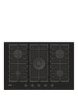 Haier Series 2 Havg75S2B 75Cm Wide Gas Hob, 5 Cooking Zones - Black - Hob With Installation