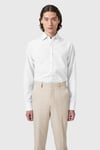 Shelby & Sons Mens Grafton Slim Fit Spread Collar White Linen Shirt - Size X-Small