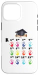 Coque pour iPhone 16 Pro Max Tee Grow With Me Carte d'empreintes de main pour la croissance de l'année scolaire K-12