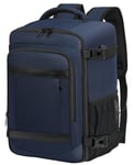 KLOSTAIN Sac à Dos Voyage Cabine Avion 45x36x20 pour Easyjet 30L Baggage Cabine Grande Bagage à Main sous Le Siège Sac à Dos Homme pour Ordinateur Portable 14 Pouces Bleu Profond