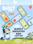 Bluey Hopscotch Race Card Game 44 Picture Cards, Colour Spinner and 4 Bluey Fam