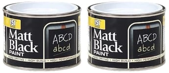 2x 151 Wood Metal Brick Interior Exterior Non-Drip Matt Paint 180ml - Black