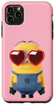 Coque pour iPhone 11 Pro Max Minions Cute Bob In Love Heart Shaped Glasses Portrait