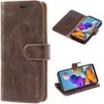 Mulbess Samsung Galaxy A21s Case, Samsung Galaxy A21s Phone Case, Vintage Flip Leather Wallet Phone Cover for Samsung Galaxy A21s, Coffee Brown