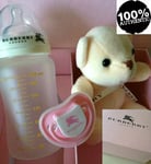 100% AUTHENTIC BEYOND RARE BABY BURBERRY PRINCESS TEDDY~BOTTLE~DUMMY GIFT SET