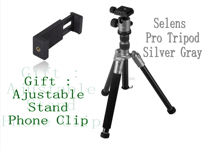 Selens Aluminum Adjustable Ball Head Tripod Kit with Phone Clip for Camera Shoot