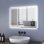 Meykoers - Miroir led Anti-buée 80x60cm Miroir de salle de bain avec éclairage Miroir avec Gradable Commutateur Tactile Mural Miroir