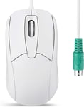 Perimice-209 P Ps2 Souris Optique Filaire Avec Molette De Défilement Et 1000 Dpi Blanc