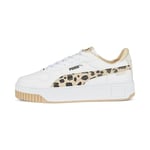 PUMA Women's Fashion Shoes CARINA STREET ANIMAL Trainers & Sneakers, PUMA WHITE-GRANOLA-PUMA BLACK, 37.5