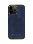 Aspinal of London iPhone 14 Max Leather Case, Midnight Blue