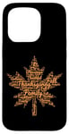 iPhone 15 Pro Thanksgiving Maple Leaf Word Cloud for Family Tradition Fall Case