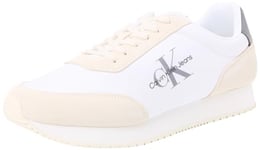 Calvin Klein Jeans Baskets Runner Homme Retro Su-Ny Mono Chaussures de Sport, Multicolore (Bright White/C White/Charcoal Grey), 41