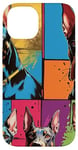 Coque pour iPhone 14 Design pop art de chien Doberman cool pour les propriétaires et les fans de chiens