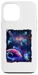 Coque pour iPhone 13 Pro Max Sea jellies Wild Pet Animal Universe Galaxy Stars Jellyfish