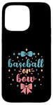 Coque pour iPhone 15 Pro Max Baseball or Bow Sexe Révéler Future Parent Papa Maman