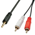 LINDY 35687 Câble Audio Premium 2X RCA mâle vers Jack 3,5mm mâle 20m