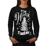 Winter Time Christmas Women Blacksweatshirt | Wellcoda L