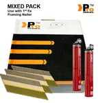 MIXED PACK Framing Nails Paslode Cordless 1st Fix 50mm 65mm 75mm 90mm + 2 x GAS