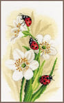 Lanarte Point De Croix Compté Kit Tableau Complet Set DÉFILÉ DE COCCINELLES De Broderie Loisir Créatif Maison Decoration Cadeau DIY ca. 22 x 33 cm Counted Cross Stitch Embroidery