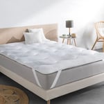 Surmatelas 140x190 cm eda épais et moelleux surpiqûres vagues 600 gr