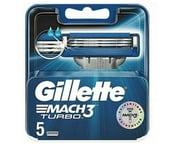 Pack 5 Lames GILLETTE MACH3 TURBO Recharge Rasoir Gilette Match 3 Match3 Mach 3