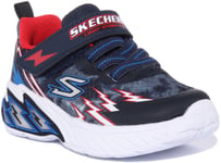 Skechers Light Storm 2.0 Infants Lights Up Trainers In Navy Red UK Size 4 - 9