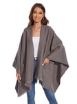 colornival Poncho Femme Hiver Élégant Châle Femme Chaud Poncho Cape Réversible Écharpe Châle Hiver Automne Cadeau de Noël pour Femme