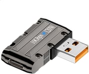 Métal Mecha Style 10 Gbps Usb 3.1 Vers Type C Adaptateur Coudé À 90° 120 W Usb3.1 Mâle Vers Usb C Femelle Connecteur Angle Droit Led Pour Ordinateur Portable, Chargeur Mural Pc, Courbure