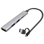 i-tec USB-C/USB A metallhub, 1 x USB 3.0 + 3 x USB 2.0