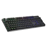 Cooler Master SK653 Clavier Mécanique sans Fil QWERTY IT, Hybride Bluetooth/Filaire, Pleine Taille, Touches Flottantes Low Profile, Red Switches, Rétroéclairage RGB, Compatible PC & MacOS, Gris Métal