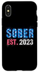 Coque pour iPhone X/XS Funny Since SOBER EST 2023 1 an de rétablissement AA Soutenez-nous