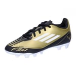 adidas F50 Club Messi Football Boots Flexible Ground, Gold/Footwear White/Carbon Black, 9.5 UK