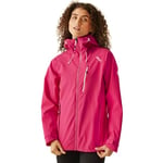 Regatta Ladies Birchdale Waterproof Durable Hooded Jacket Coat Veste Imperméable, Pink Potion/White, 46 Femme