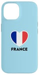 Coque pour iPhone 14 Drapeau France Coeur Bleu Blanc Rouge