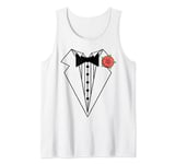 White Tux Tuxedo Tee Shirt New Years Valentine Celebrate Tank Top