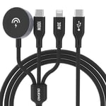 Dudao 3-i-1 USB-kabel med Apple Uroplader, USB-C og Lightning